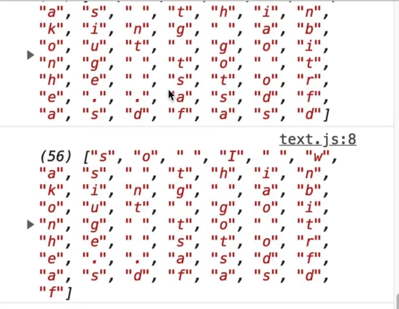 array of every single letter