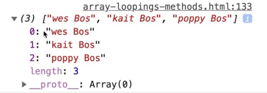 making a separate function named bosify and passing it as callback to map method