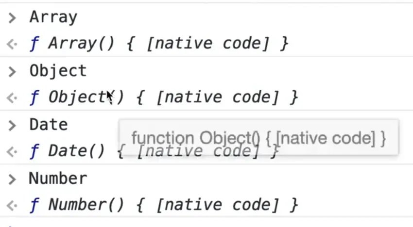 log of functions run with the new keyword