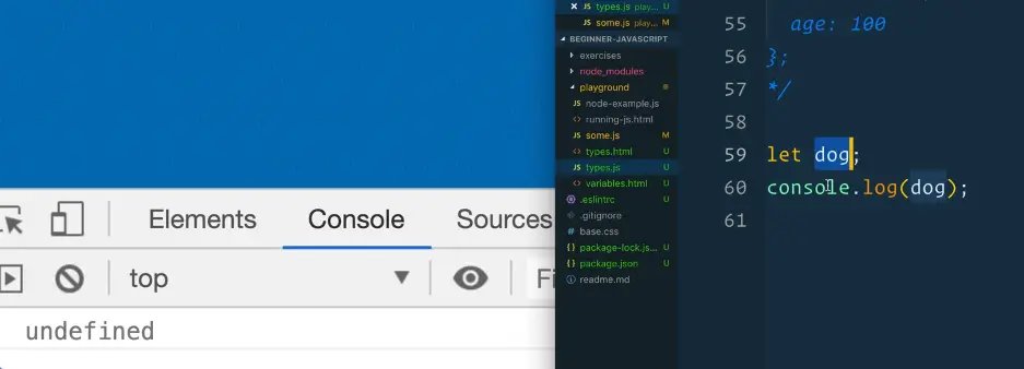 not assigning a variable anything results as undefined variable