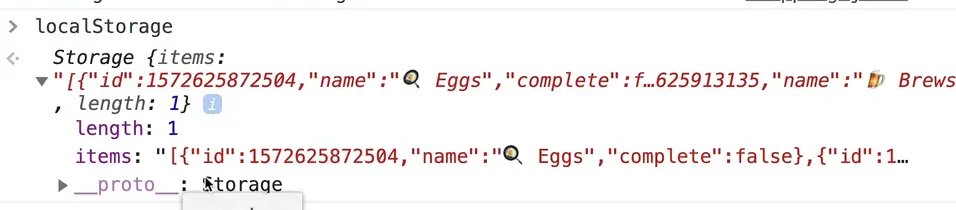 logging localStorage in console