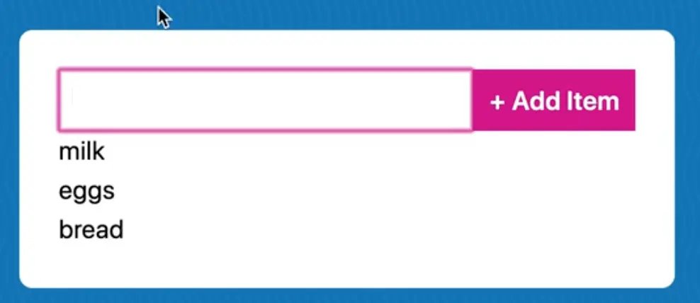 typing an item and submit will be displayed