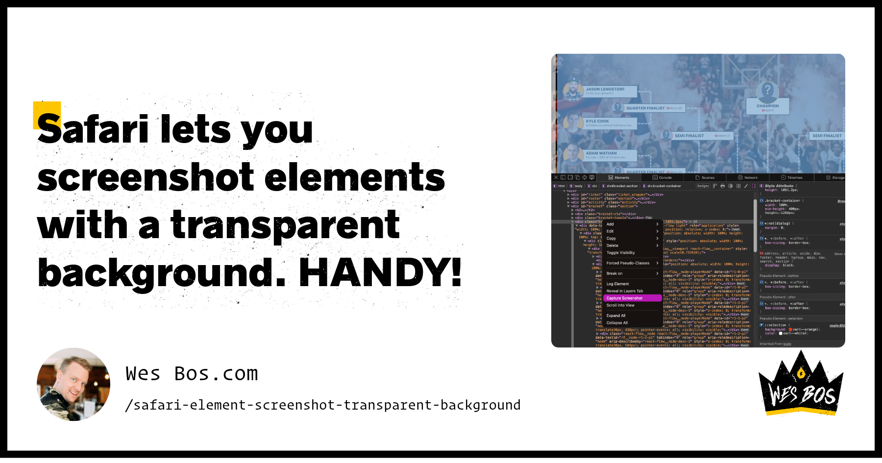 Safari lets you screenshot elements with a transparent background ...