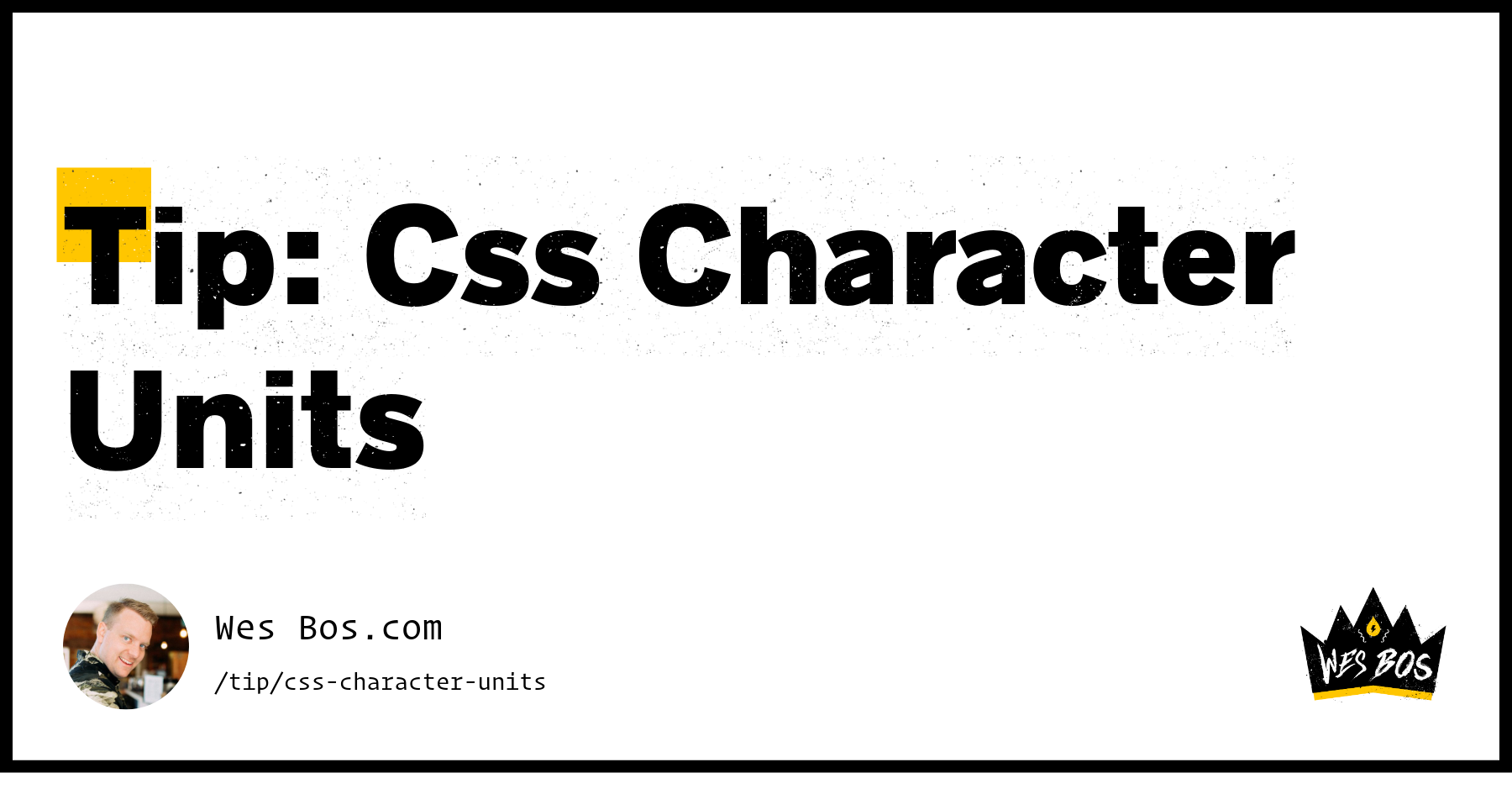 Tip: Css Character Units - Wes Bos
