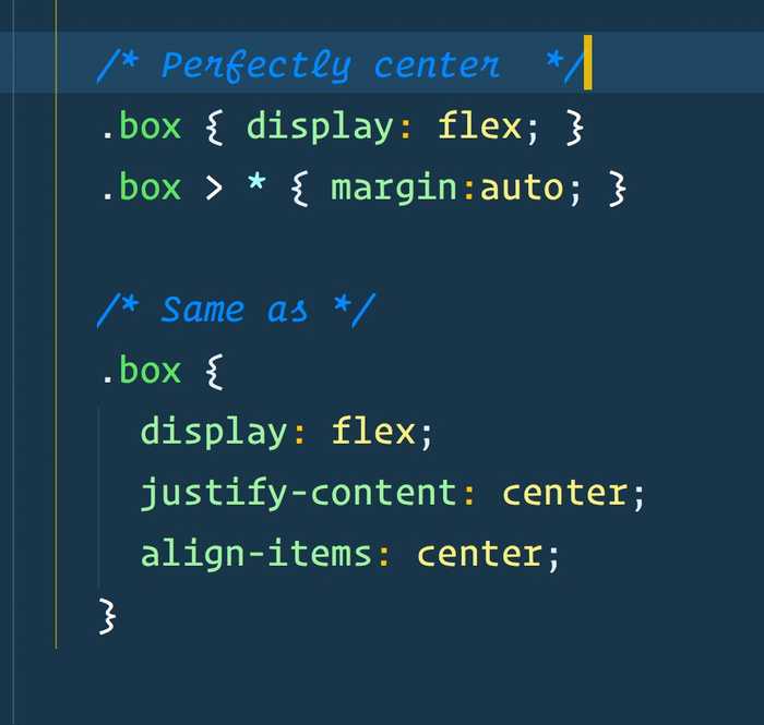 🔥 Flexbox tip: In most cases, `margin: auto;` on flex-items does the same thing as `justify-content: center; align-items: center;`
