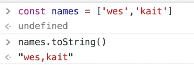 toString method converting array to string