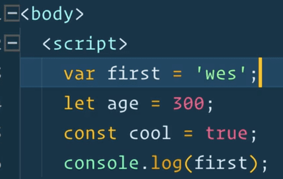 javascript single-line statements where each line ends with a semi-colon