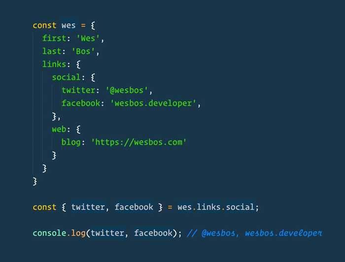 🔥 Use ES6 destructuring to easily assign nested data to variables.
