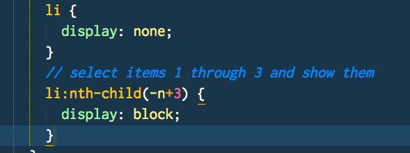 🔥CSS Protip: Use negative nth-child to select items 1 through n
