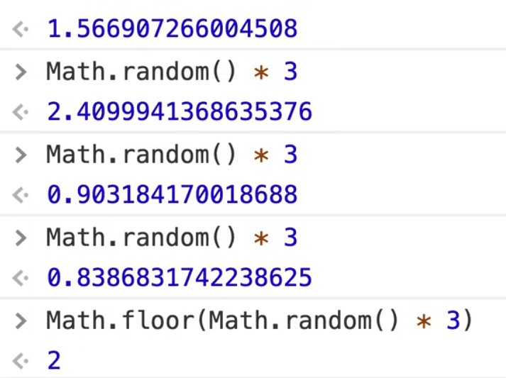 generating a random number using math.random function