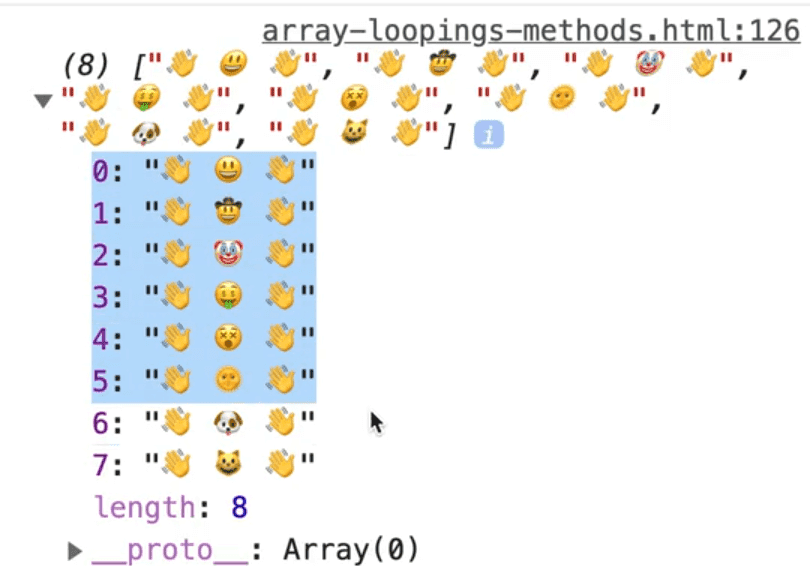 taking array of faces and adding arms to all of them using array map method