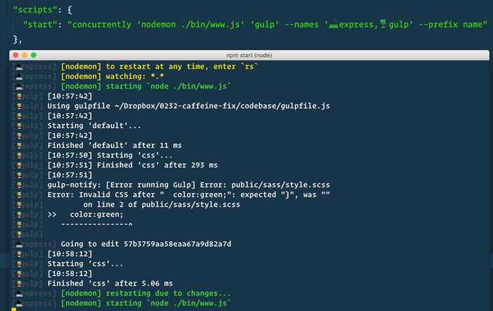 🔥 Use concurrently to run two node processes and pipe everything into a single terminal tab.
