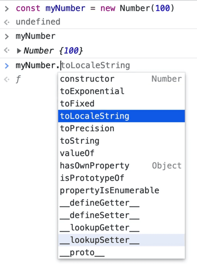 executing toLocaleString() function on the number object