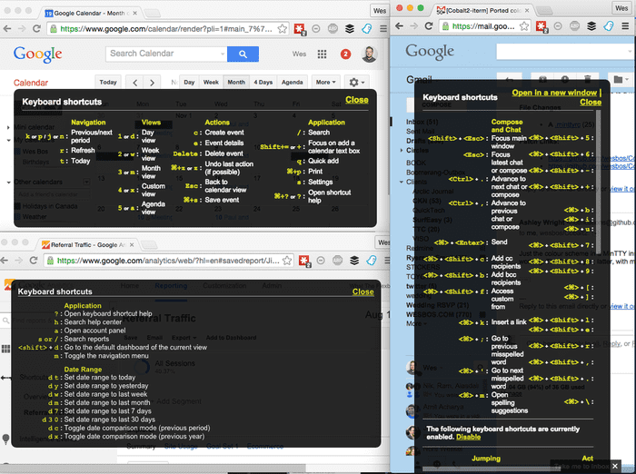 🔥 Press ? in any Google application to quickly toggle a list of keyboard shortcuts.
