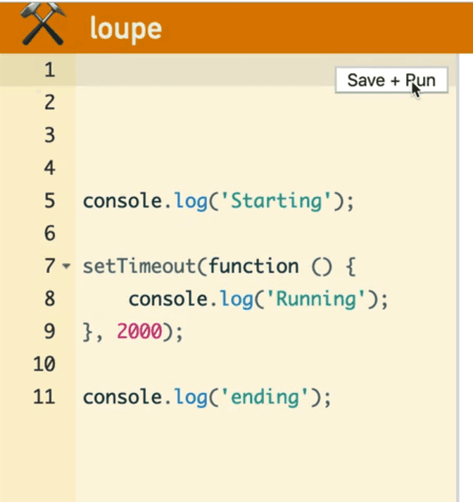 write same code in loupe