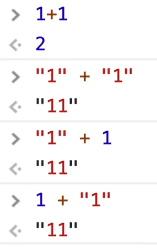 Console showing string concatenation