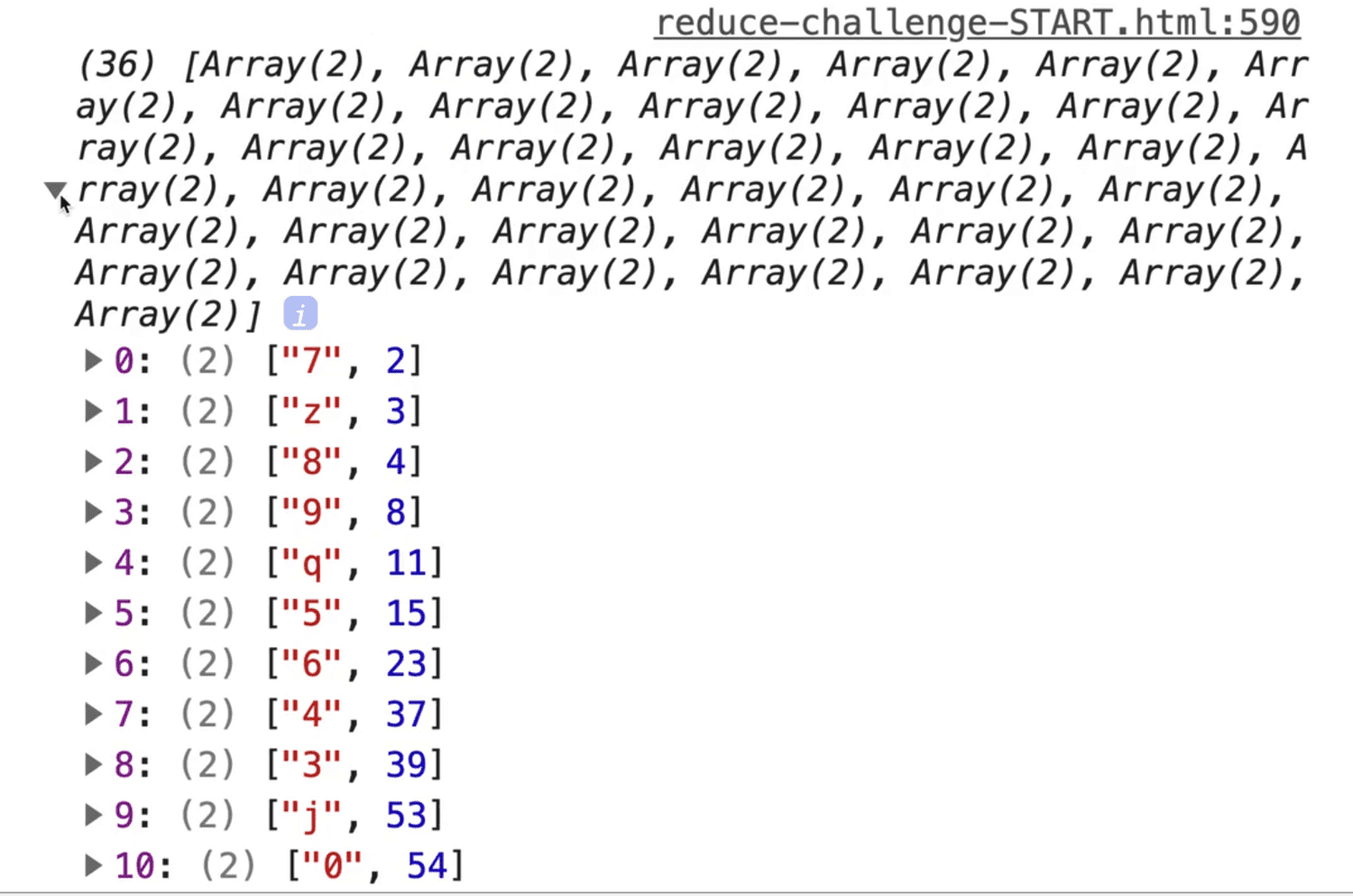 one single reduce function showing all the work we did