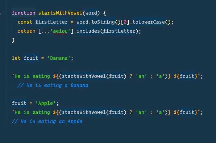 🔥 You can run JS right inside of ES6 Template strings. Handy for ternary operators:
