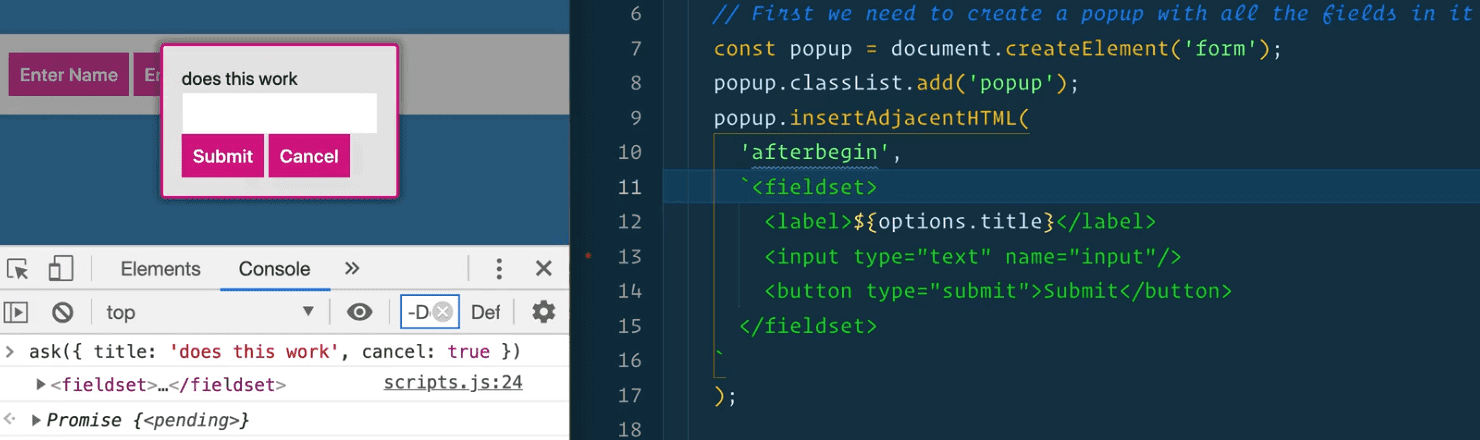 modify the fieldset starts on same line as the backtick