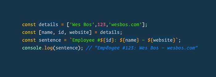 🔥 ES6 Tip: Use Destructuring to create multiple variables from an array of data:
