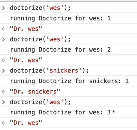 console count increments the function call count for similar arguments