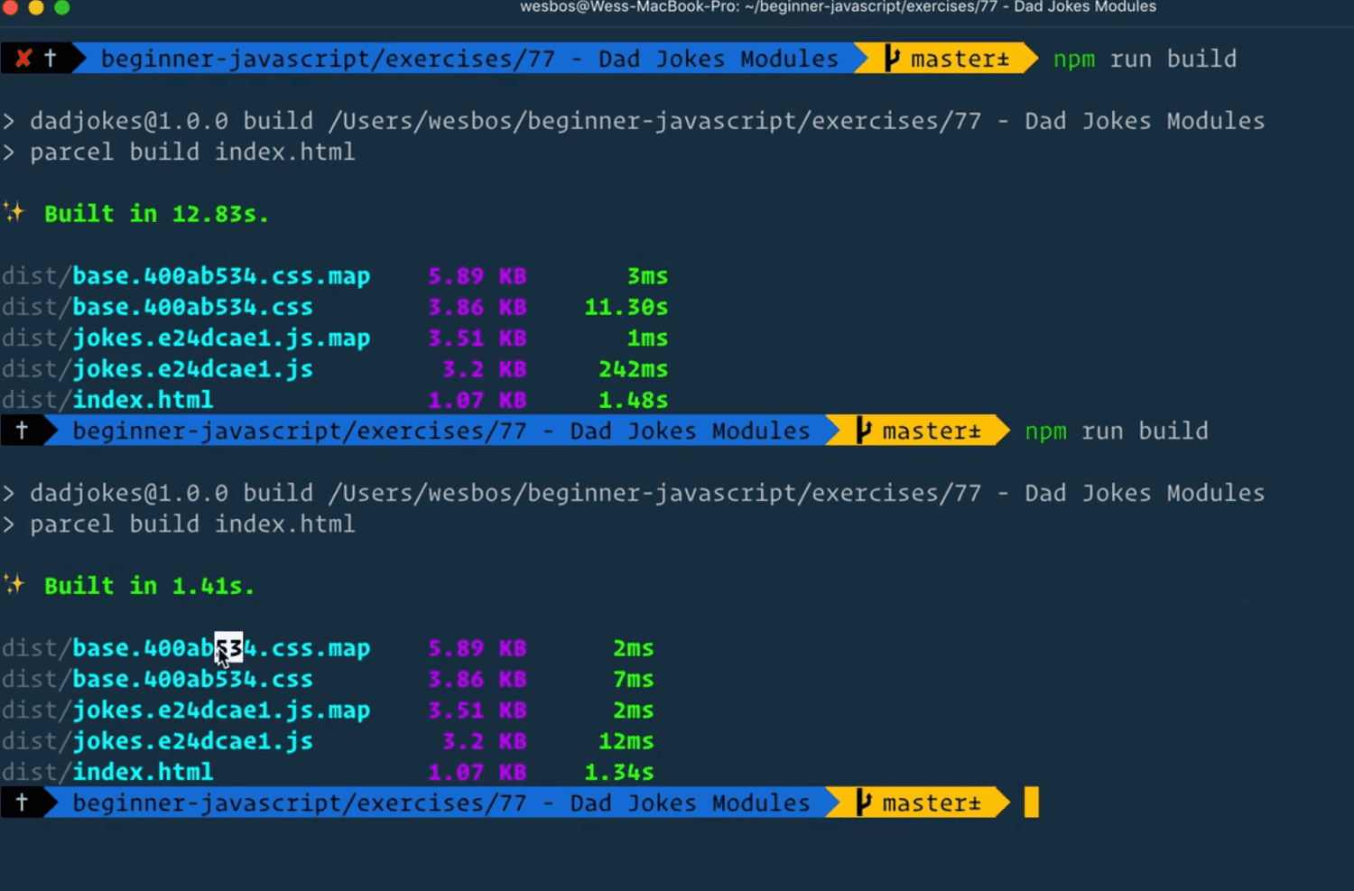 if we re run the npm run build command, you will notice number of files are the same