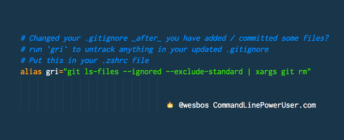 🔥 Handy command for when you have changed your .gitignore _after_ you have added / committed files
