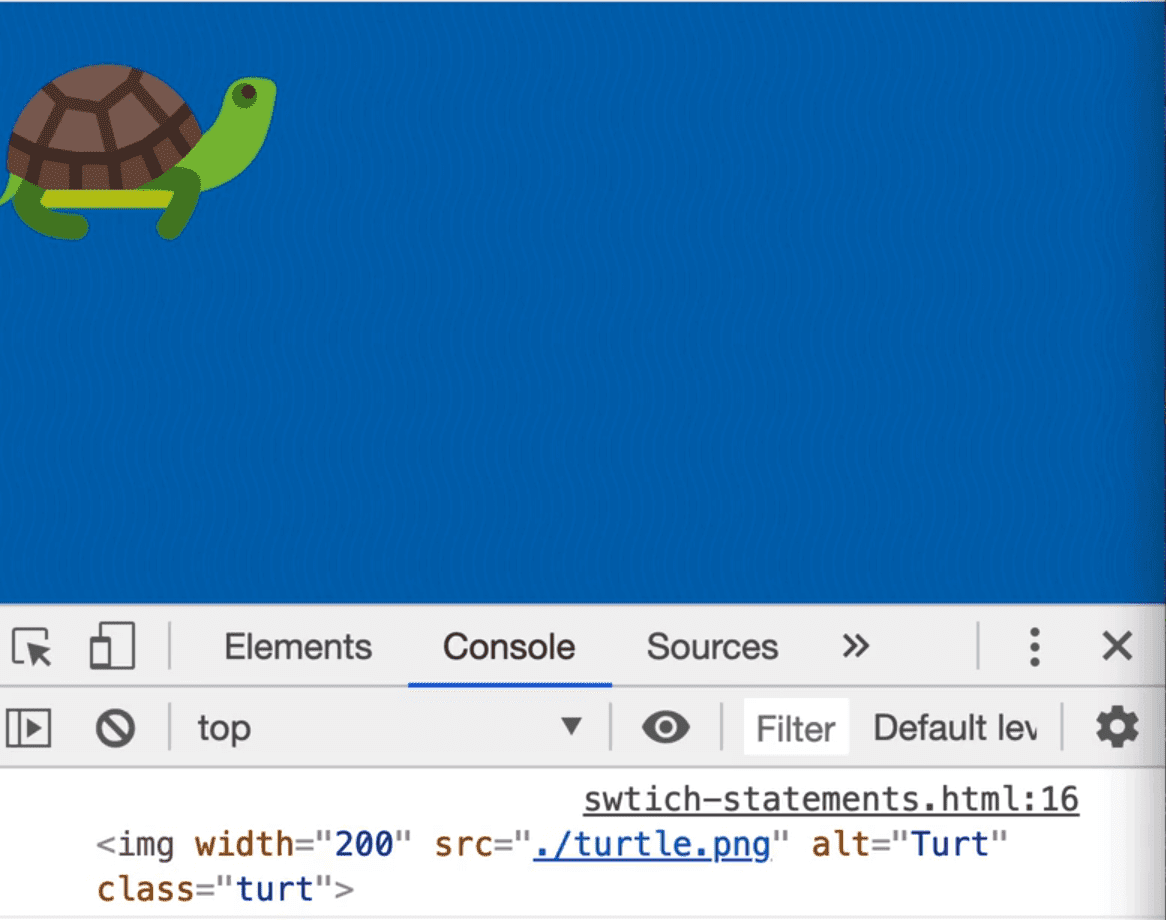 rendered page showing a turtle