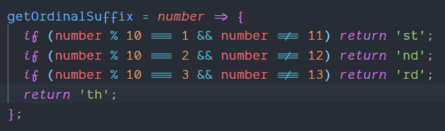 🔥 Use Intl.PluralRules() to easily find the ordinal for numbers - 1st, 2nd, 3rd, 4th...
