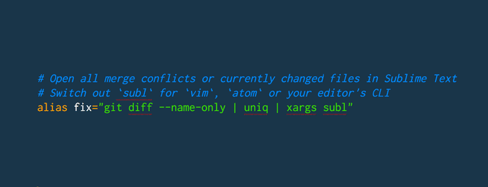 🔥 Open all merge conflicts or currently changed files in Sublime Text, Atom or Vim

Put alias in .zshrc or .bashrc
