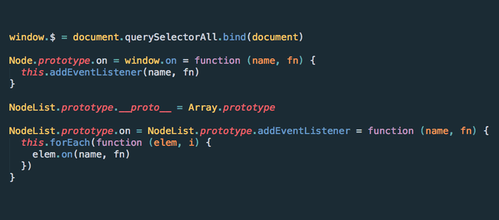 🔥 Shortcut querySelector to familiar function names with .bind()
