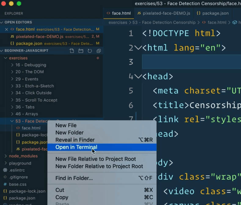 in vs code rigght click the folder and select open in terminal
