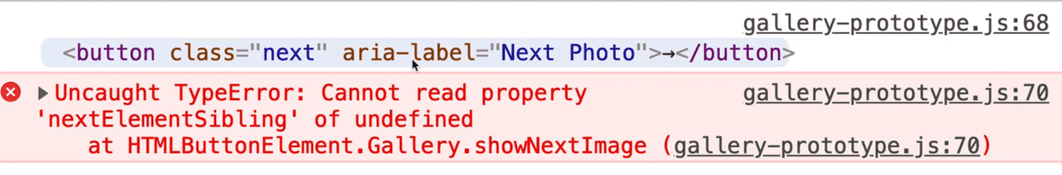 uncaught type error: cannot read properties 'nextElementSibling' of undefined