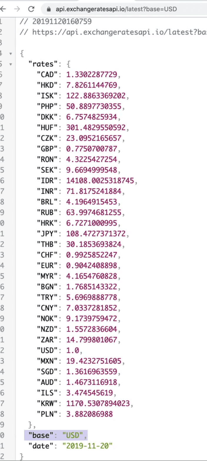 api example for getting currency rates